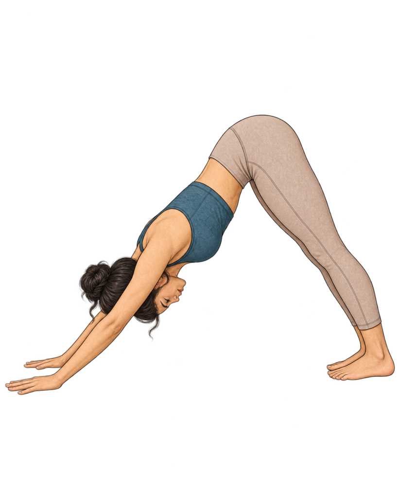 Chien tête en bas, posture de yoga Adho Mukha Svanasana
