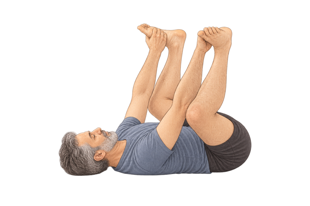 Ananda Balasana, posture du bébé heureux en yoga