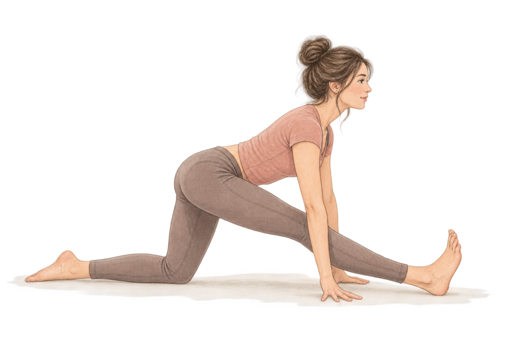 Ardha Hanumanasana, demi-grand écart en yoga
