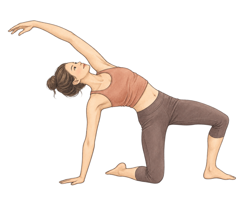 Camatkarasana genou au sol