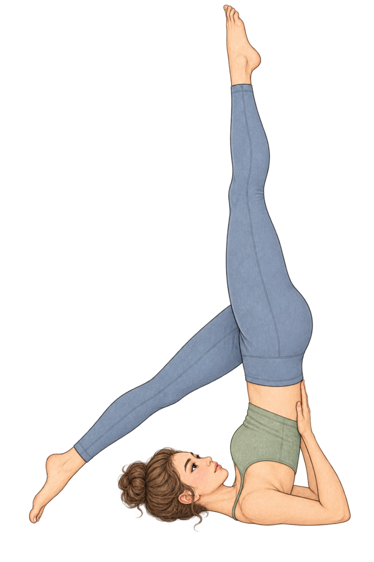 Eka Pada Sarvangasana, chandelle sur une jambe