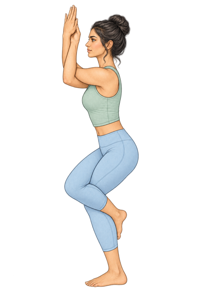 Garudasana, posture de l’aigle en yoga