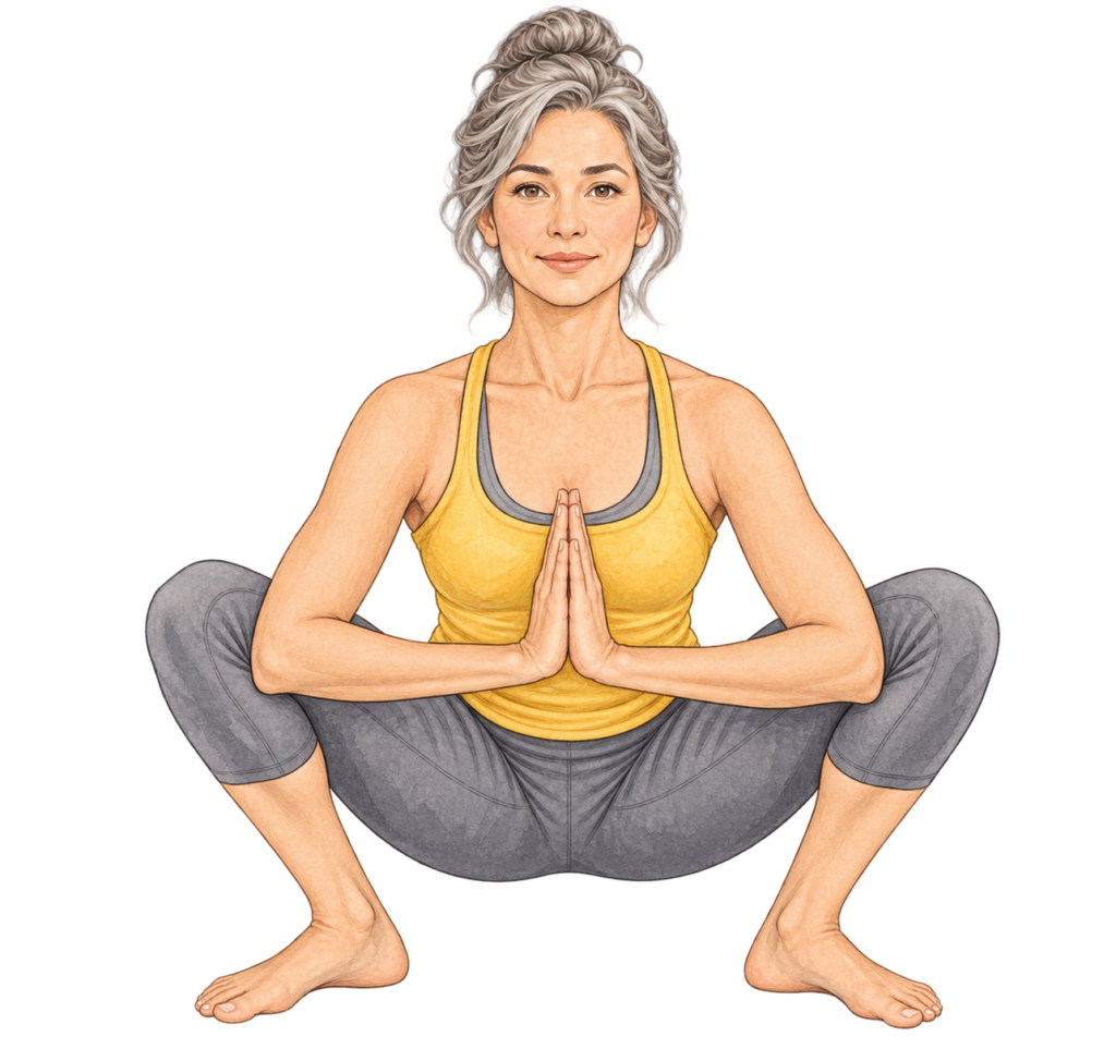 Malasana, posture de la guirlande en yoga