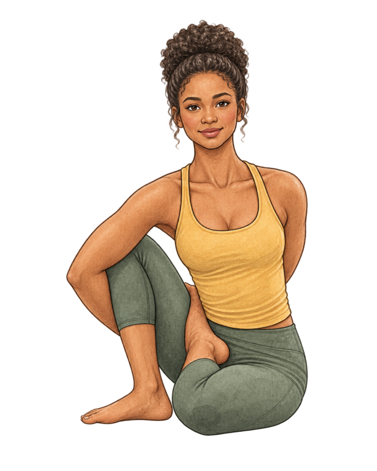 Marichyasana II en demi-lotus