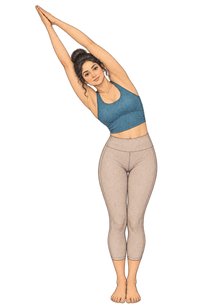Parsva Urdhva Hastasana, étirement latéral debout