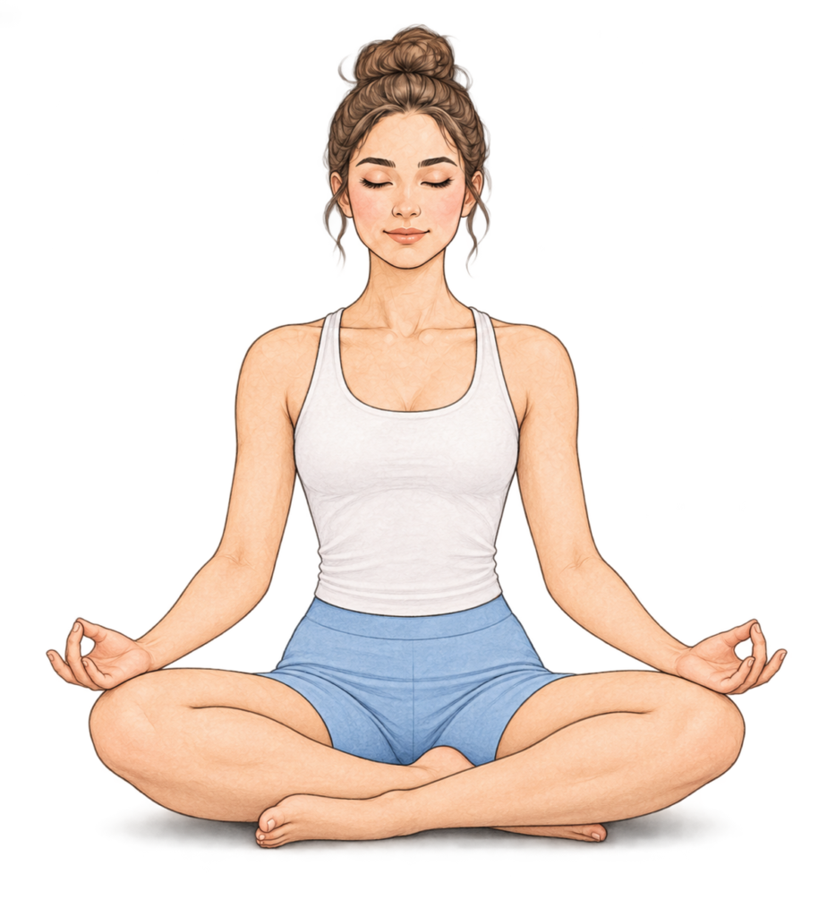 Sukhasana, posture facile en yoga