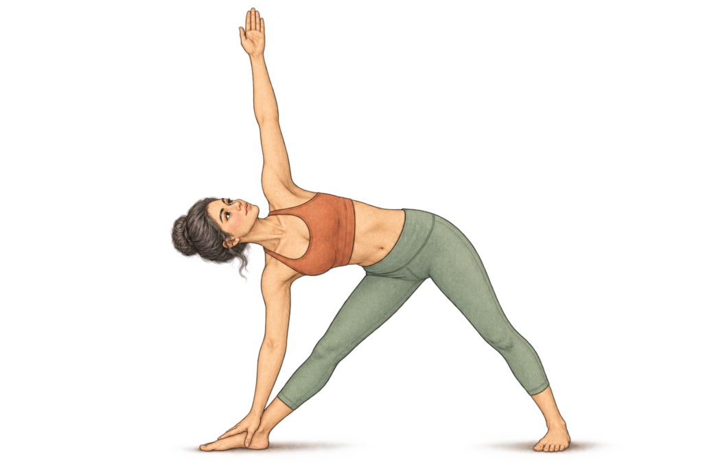 Trikonasana, posture du triangle en yoga