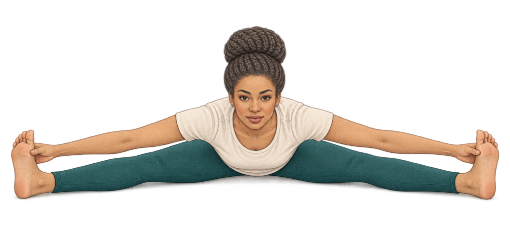 Upavistha Konasana, flexion avant jambes écartées en yoga