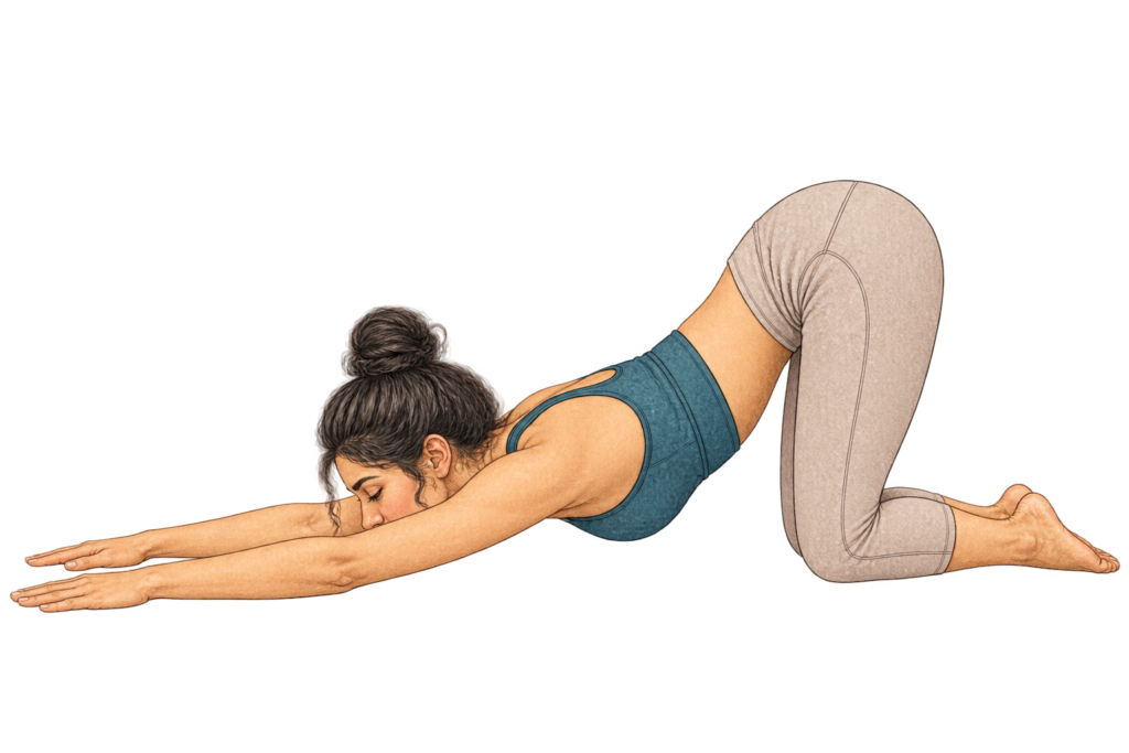 Uttana Shishosana, posture du chiot étiré