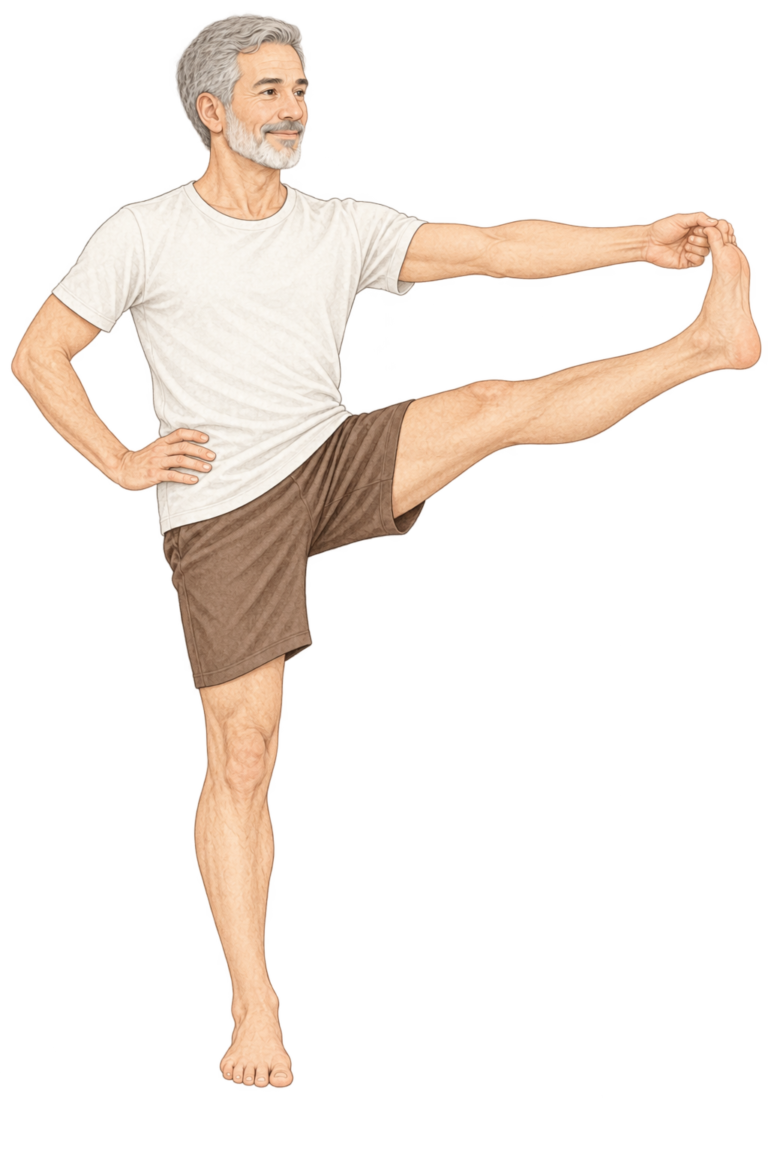 Utthita Hasta Padangusthasana, équilibre main au gros orteil