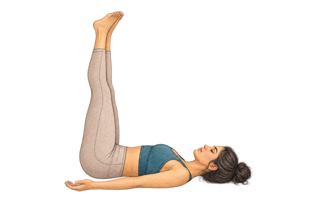 Viparita Karani, jambes contre le mur en yoga