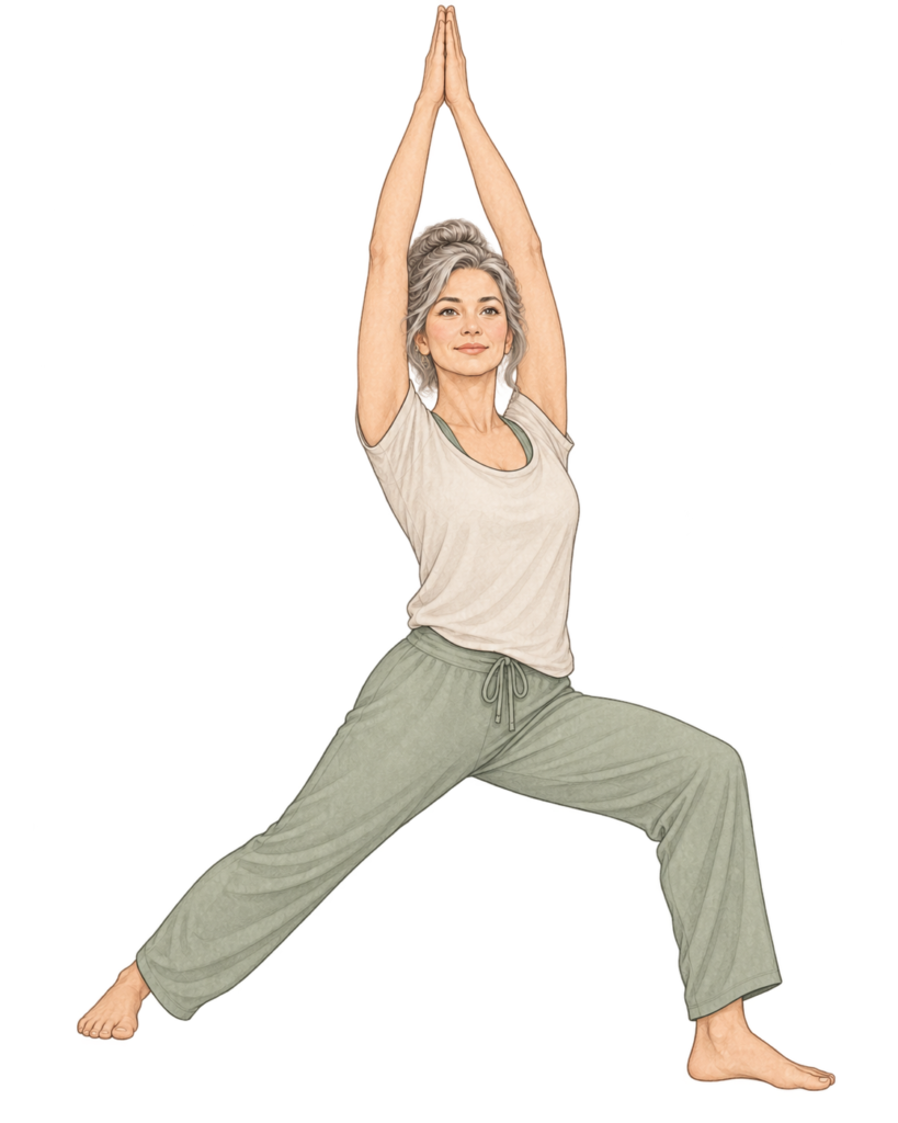 Virabhadrasana I, posture du guerrier I en yoga