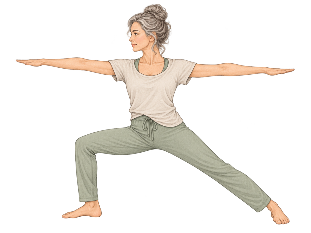 Virabhadrasana II, posture du guerrier II en yoga