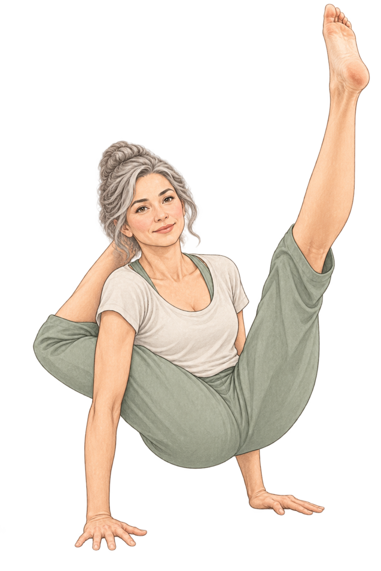 Chakorasana, posture de la perdrix en yoga