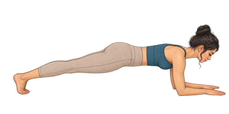 Makara Adho Mukha Svanasana, posture du dauphin