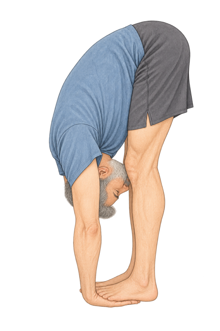 Padahastasana, posture des mains sous les pieds